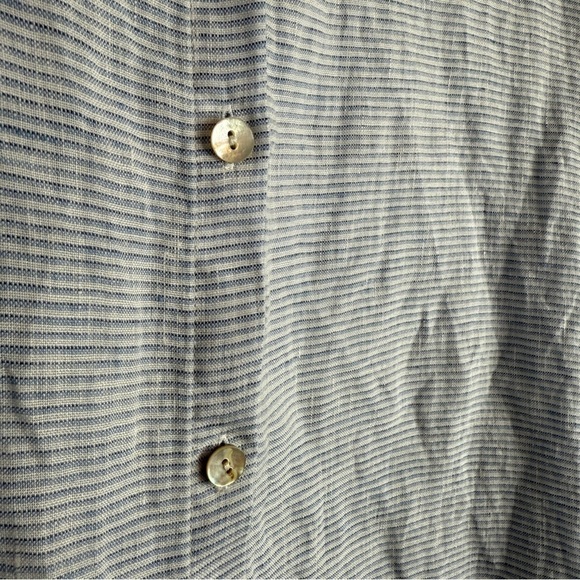 J Jill Love Linen Blue and White 100% Linen Side Tie Tunic Top  Sz. XL - Picture 11 of 11